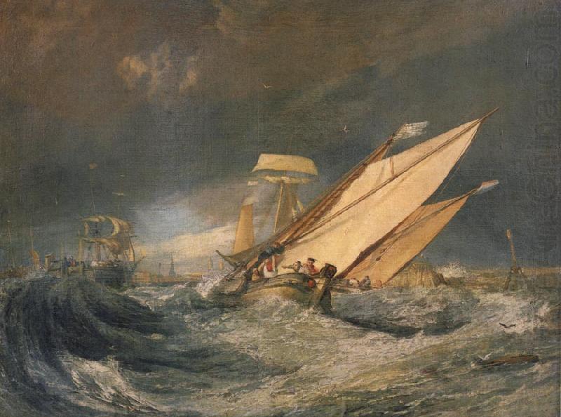 Fishing boats entering calais harbor, Joseph Mallord William Turner